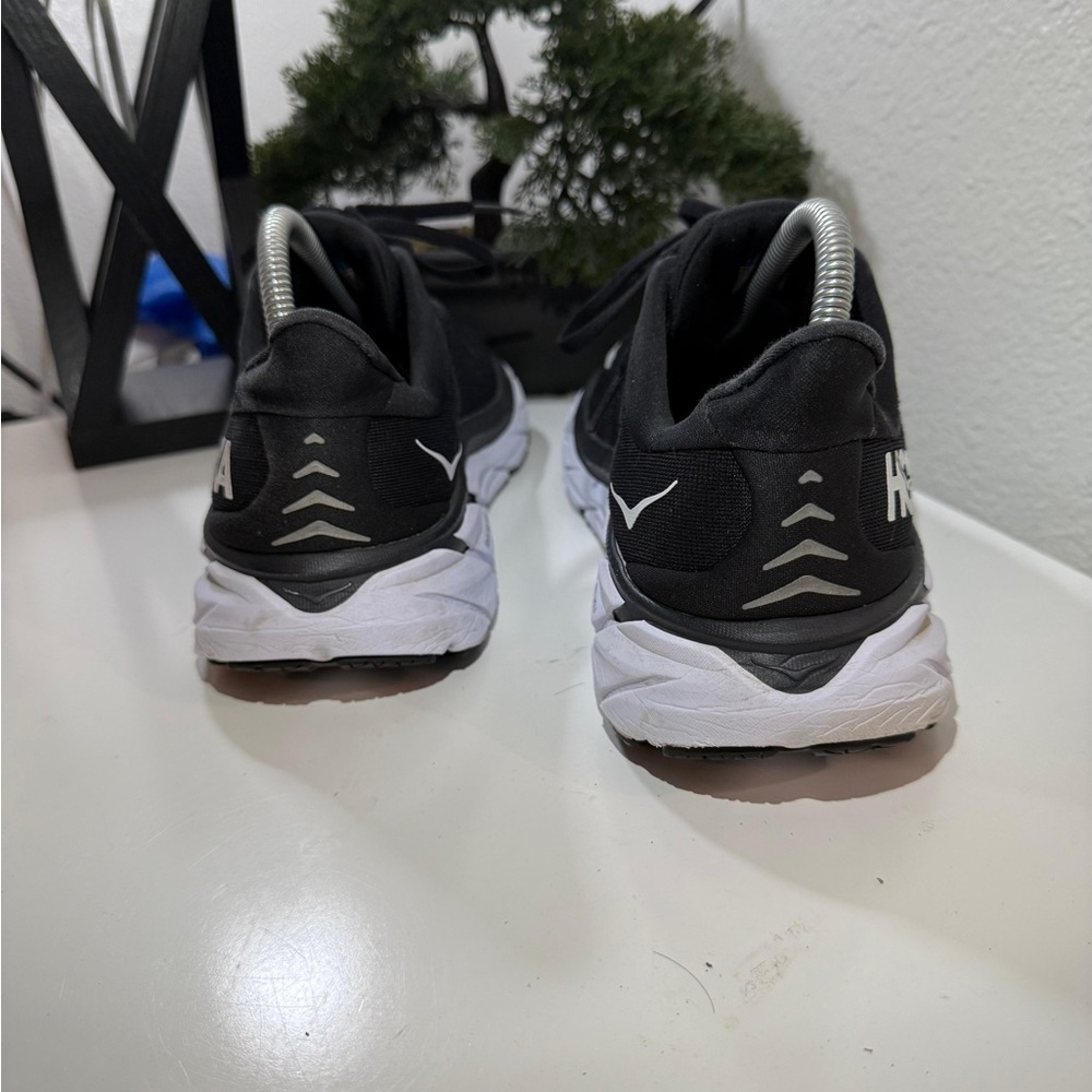 Hoka Clifton 8  Black and White Athletic Shoes - Picture 6 of 9